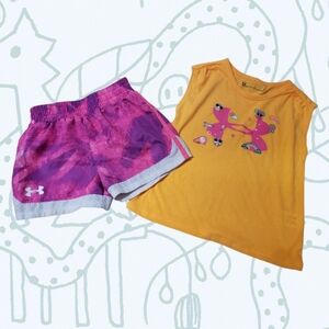 Under Armour girls size 6 top and short set